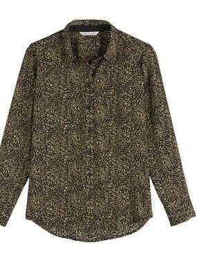 Popsugar button down blouse, leopard print, easy wear & care, sz: M, NEW!